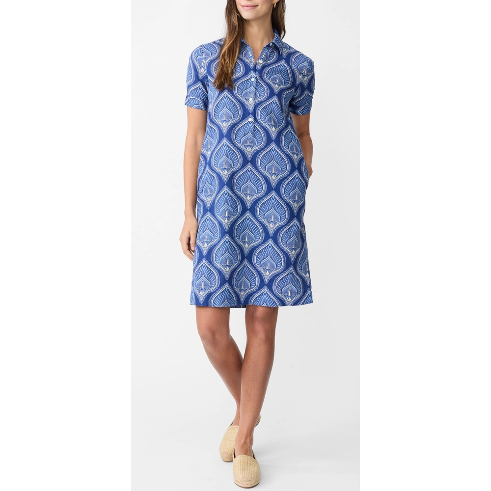 J. McLaughlin Blue Patterned Dress